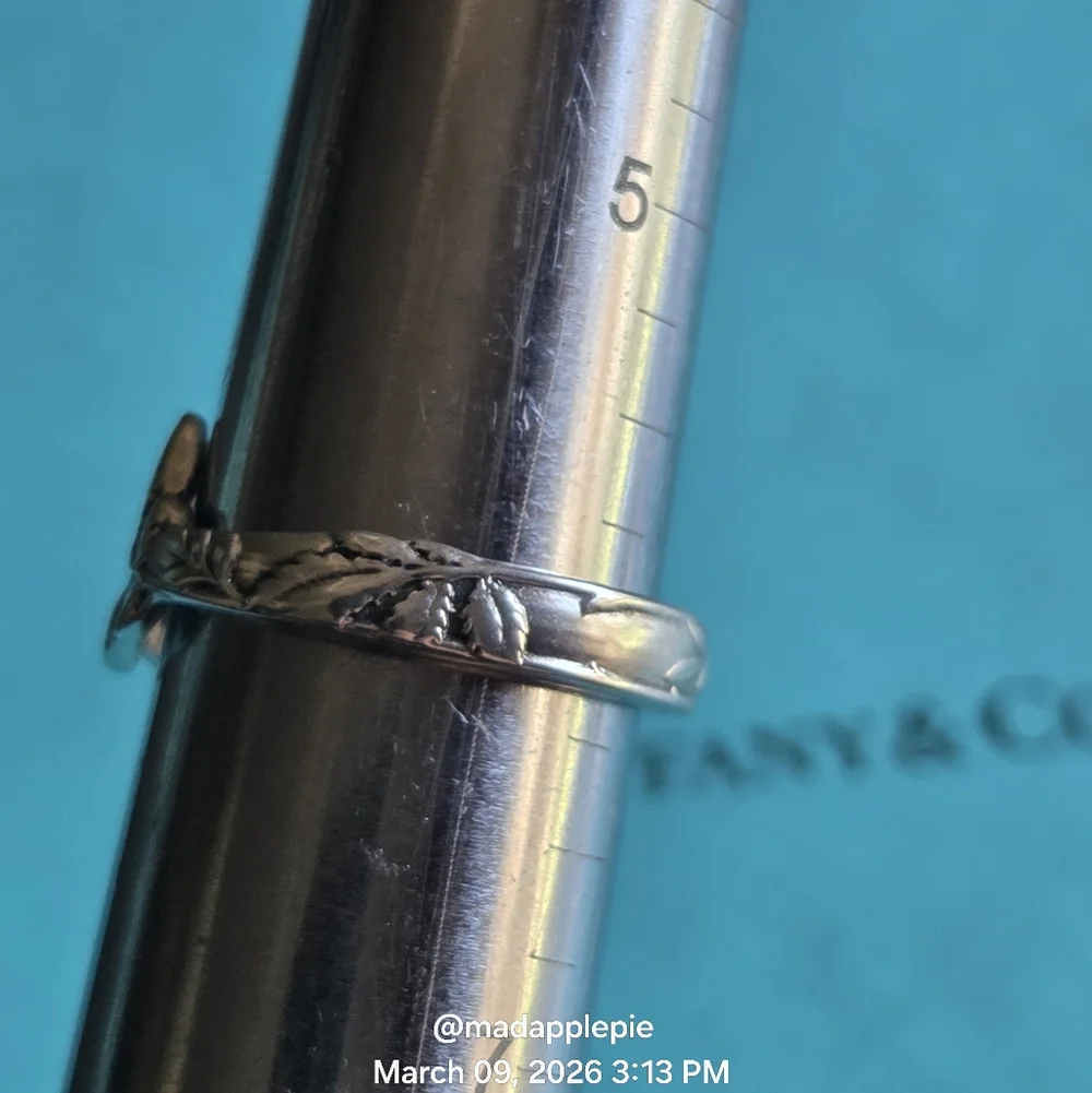 1885 Tiffany & Co. Wild Rose Spoon Ring Floral Motif Collection Size 6 #60